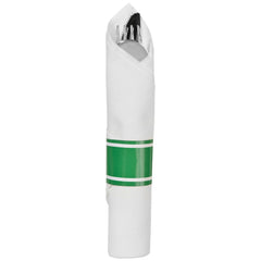 Premium Festive Rolled Cutlery Set with Guest Towel- 10 Pack