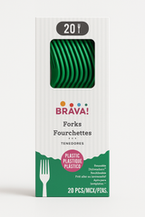 Festive Green Plastic Forks - 20 Count