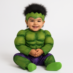 Toddler Marvel Hulk Muscle Costume with Hat for Halloween