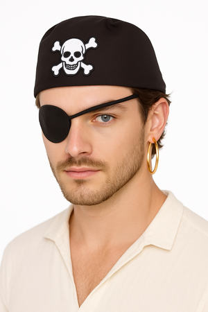 Pirate Earring and Eye Patch Accessory Set - One Size
