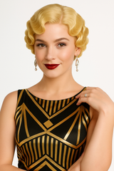 Blonde 1920s Finger Wave Wig - Timeless Flapper Style for Halloween