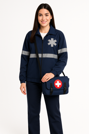 EMT Jacket Costume with Medical Bag - Adult One Size, 2-Piece Set - Adult One Size (Up to Size 42)