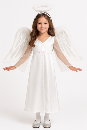 Starlight Angel Costume for Girls with Halo & Wings - Child M (8-10)