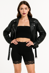 Halloween Lace-Trimmed Bike Shorts - L/XL