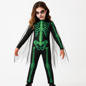 Glow Reaper Skeleton Halloween Costume for Girls - Child M (8-10)