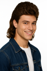 Retro Mullet Wig - Dark Brown Costume Accessory for Halloween