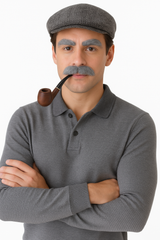 Grey Facial Hair Costume Set - Eyebrows & Moustache