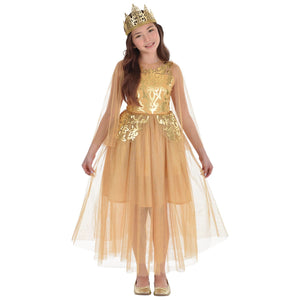 Enchanting Girls' Golden Goddess Halloween Costume - Child L (12-14)