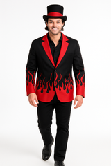 Men's Plus Size Devil Flame Jacket - Halloween Costume