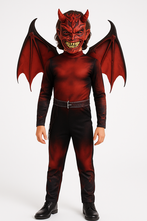 Boys Devil Costume With Wings - Child L (12-14)
