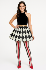 Vintage Circus Skirt & Tights Halloween Accessory Set