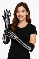 Skeleton Long Gloves for Halloween - Adult Size