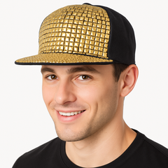 Gold Studded Hip Hop Baseball Hat - Funky Costume Accessory