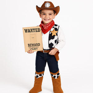 Kids' Cowboy Sheriff Costume Kit for Halloween - Child S (4-6)