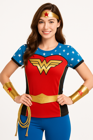 Wonder Woman Superhero Costume T-Shirt & Accessories - Adult One Size