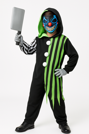 Electrifying Clown Costume with EL Wire for Kids - Child L (12-14)