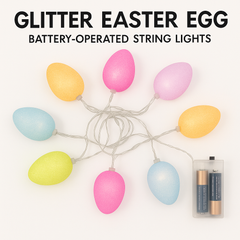 Glitter Easter Egg Battery-Operated String Lights