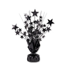 12-Inch Black Foil Star Spray Centerpiece