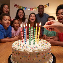 Vibrant Spiral Birthday Candles - Multicolor Set