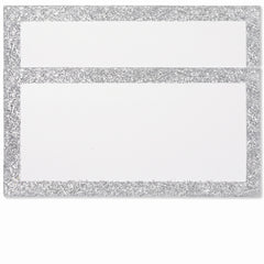 Elegant Silver Glitter Place Cards - Pack of 50