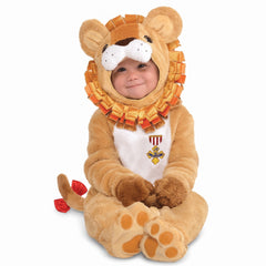 Cowardly Lion Costume from The Wizard of Oz - Plush Halloween Jumpsuit with Hood - Infant (6-12 Months)