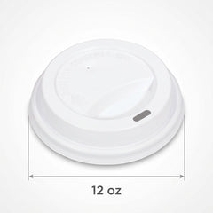 Big Party Pack Coffee Cup Lids for 12 oz Cups, White, 40-Pack