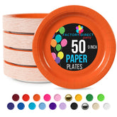 9 In. Orange Paper Plates - 50 Ct.