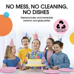 9 In. Pink Plastic Plates | 50 Count