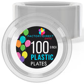9 In. Clear Plastic Plates | 100 Count