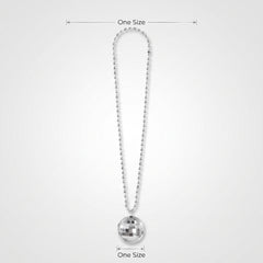 Silver Disco Ball Necklace Set - 6 Pack