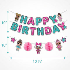LOL Surprise! "Happy Birthday" Banner Kit with Characters and Pink Accents