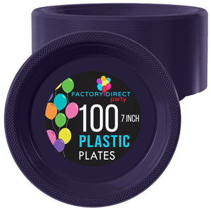 7 In. Navy Plastic Plates | 100 Count