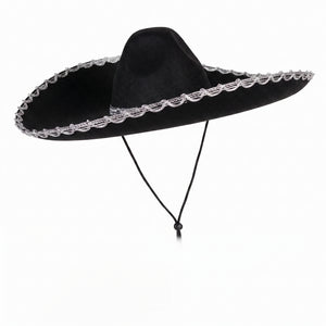 Silver Trim Black Sombrero