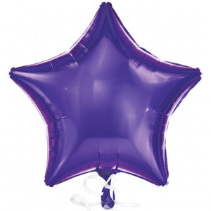 Purple Star Metallic Foil Balloon - 18 Inch