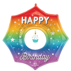Rainbow Cupcake Happy Birthday Foil Balloon