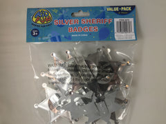 Silver Sheriff Badges - 12 Count