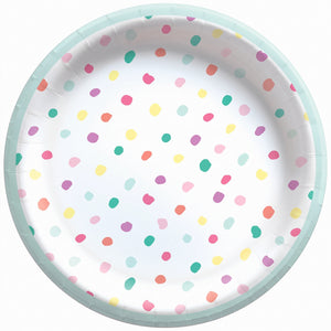 Easter Blessings 6.75" Polka Dot Paper Plates
