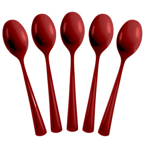 Heavy Duty Burgundy Plastic Spoons - 7 in. | Case of 1200