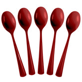 Heavy Duty Burgundy Plastic Spoons | 100 Count