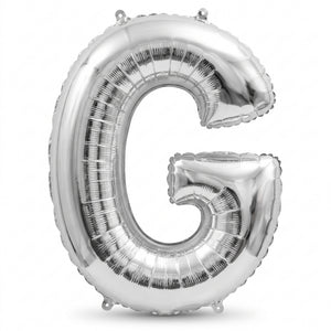 Silver Letter G Foil Balloon - Metallic Mylar Party Decor