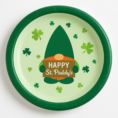 St. Patrick's Day Gnome Paper Plates - 6.75"