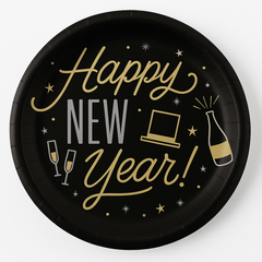 Festive 9" New Year's Eve Paper Plates