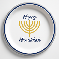 Festive Hanukkah Celebration 8.5" Paper Plates