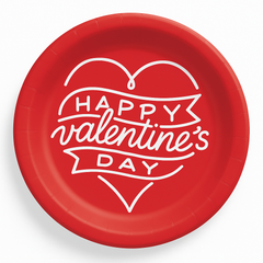 Happy Valentine's Day 8.5" Round Paper Plates