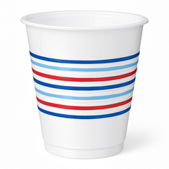 Americana Plaid Patriotic Plastic Cups 18oz, 25ct