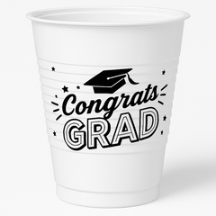 "Congrats Grad" 18oz Plastic Cups - 25ct