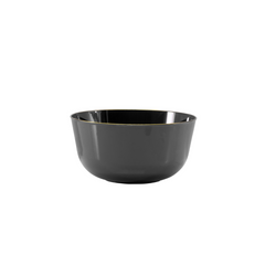 Classic Black Design Plastic Bowls | Gold Rim 10 Count
