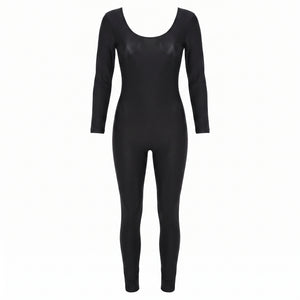 Sleek Black Catsuit Halloween Costume - Adult Size S/M - Adult S/M