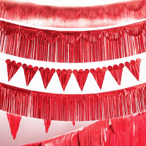 Red Metallic Fringe Banner Kit for Parties