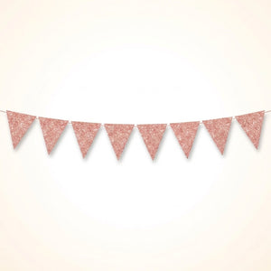 Rose Gold Mini Sparkle Paper Pennant Banner